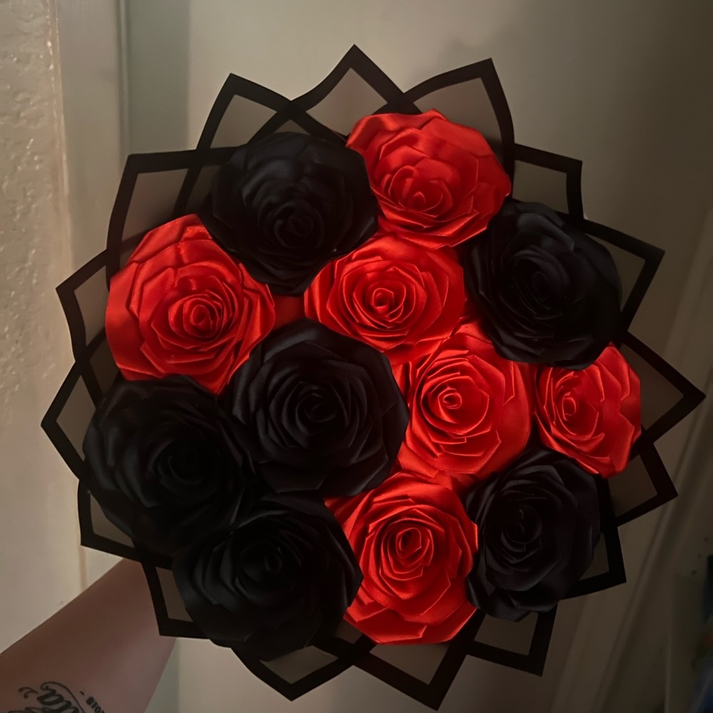 Black and Red Rose Bouquet